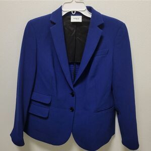 AKRIS PUNTO BLUE Double Button Blazer Jacket Size 14
